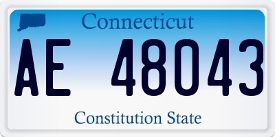 CT license plate AE48043