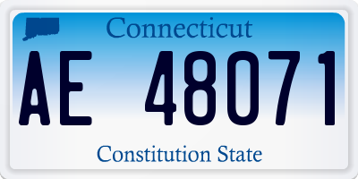 CT license plate AE48071