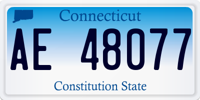 CT license plate AE48077