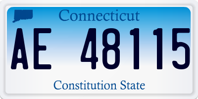 CT license plate AE48115