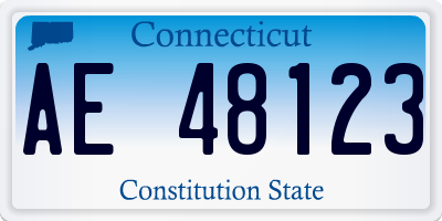 CT license plate AE48123