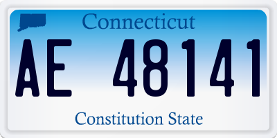 CT license plate AE48141