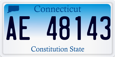 CT license plate AE48143