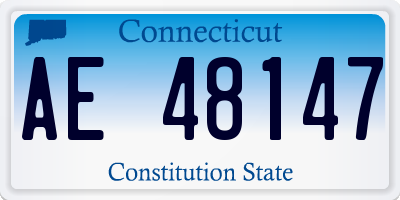 CT license plate AE48147