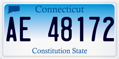 CT license plate AE48172
