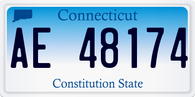 CT license plate AE48174