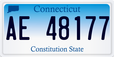 CT license plate AE48177