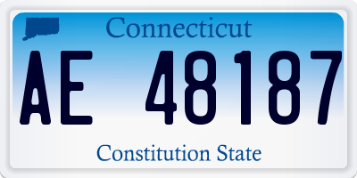 CT license plate AE48187
