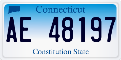 CT license plate AE48197