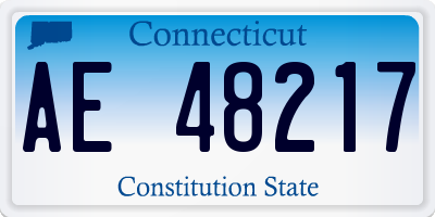 CT license plate AE48217