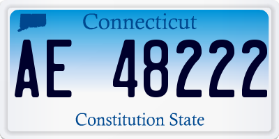 CT license plate AE48222