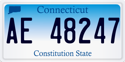 CT license plate AE48247