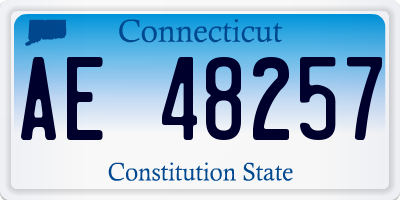 CT license plate AE48257