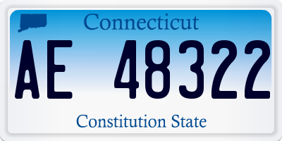 CT license plate AE48322