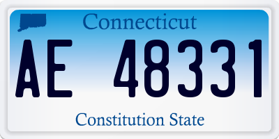 CT license plate AE48331