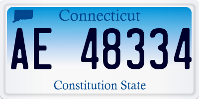 CT license plate AE48334