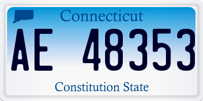CT license plate AE48353