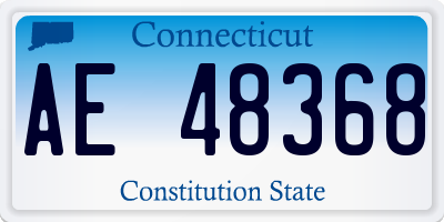 CT license plate AE48368