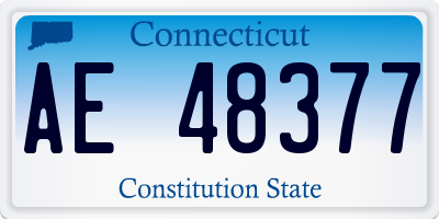 CT license plate AE48377