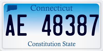 CT license plate AE48387