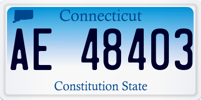 CT license plate AE48403
