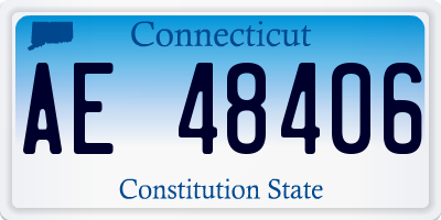 CT license plate AE48406