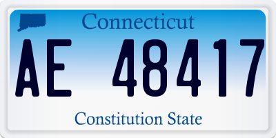 CT license plate AE48417