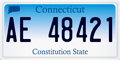 CT license plate AE48421
