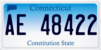 CT license plate AE48422