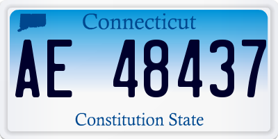 CT license plate AE48437