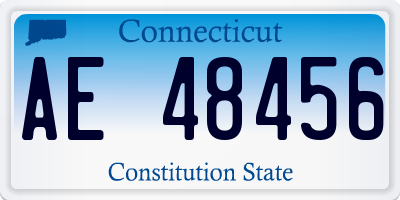CT license plate AE48456
