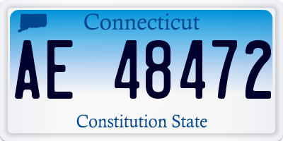 CT license plate AE48472