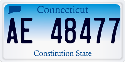 CT license plate AE48477