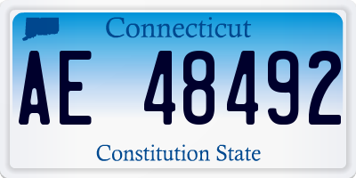 CT license plate AE48492