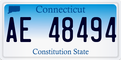 CT license plate AE48494