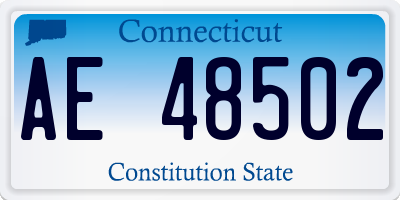 CT license plate AE48502