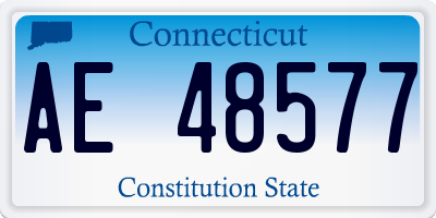 CT license plate AE48577