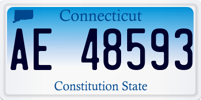 CT license plate AE48593