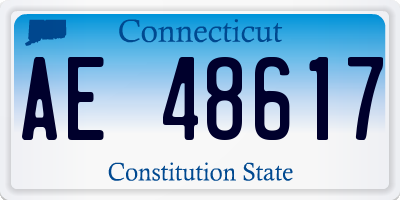 CT license plate AE48617