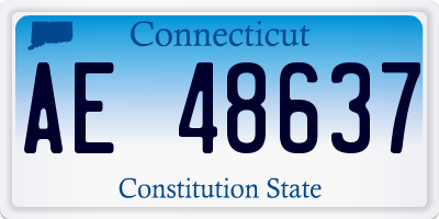 CT license plate AE48637