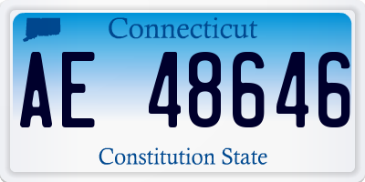 CT license plate AE48646