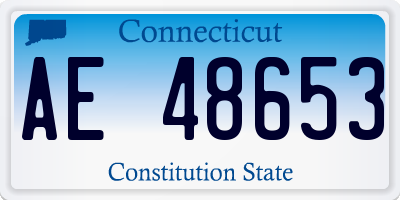 CT license plate AE48653