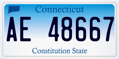 CT license plate AE48667