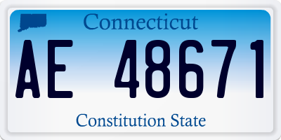 CT license plate AE48671