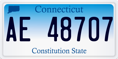CT license plate AE48707