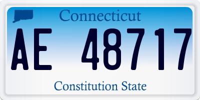 CT license plate AE48717