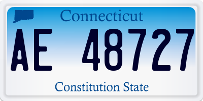 CT license plate AE48727