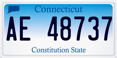 CT license plate AE48737