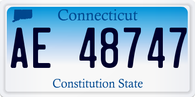 CT license plate AE48747