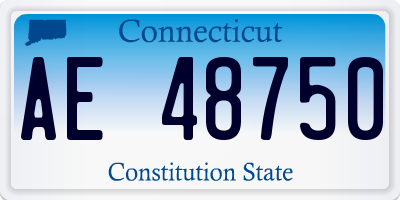 CT license plate AE48750